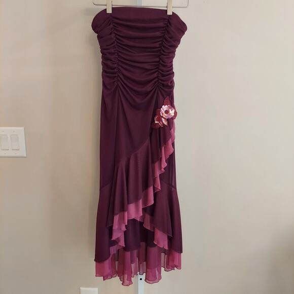 Vintage City Triangles Strapless Dress Small 90s Y2K Fairy Whimiscal Bling - Picture 1 of 7